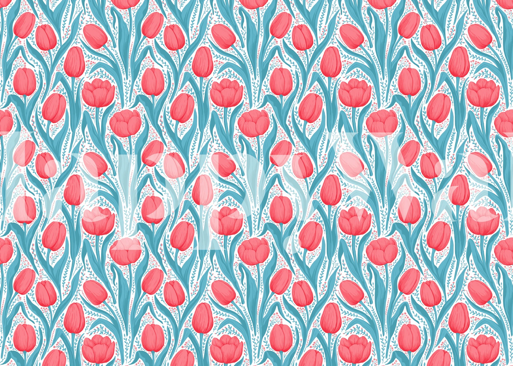 Vibrant tulip wallpaper i et rum