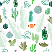 Cactus and flowers tropical papiers peint