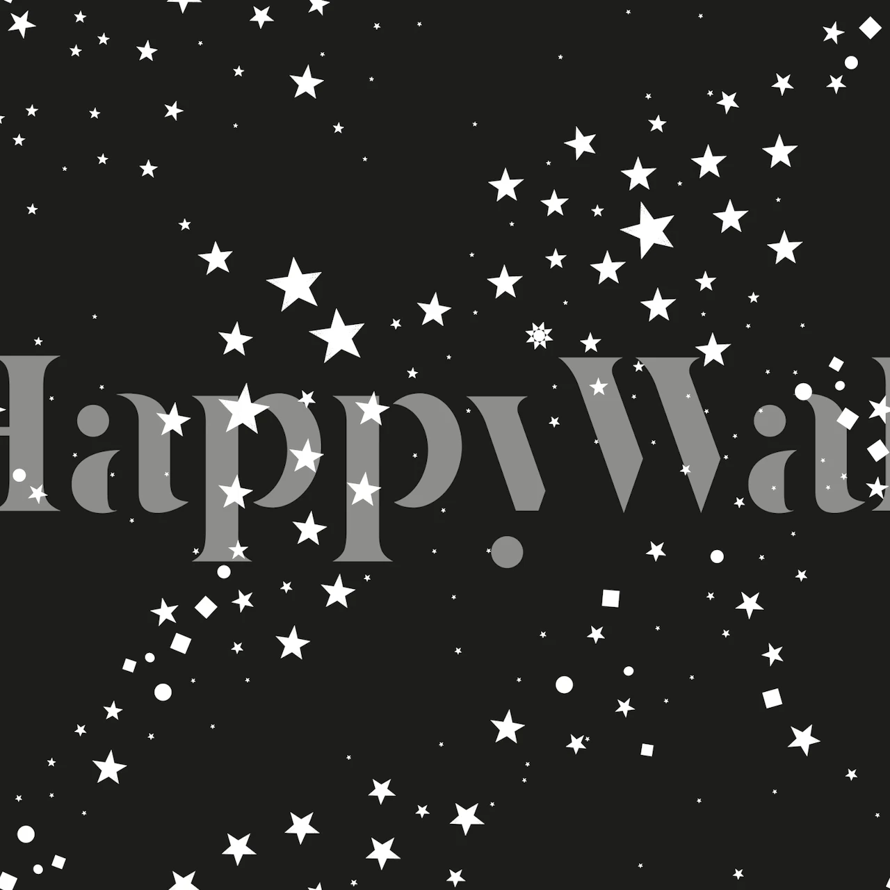 White hand drawn stars and shapes on a black background wallpaper