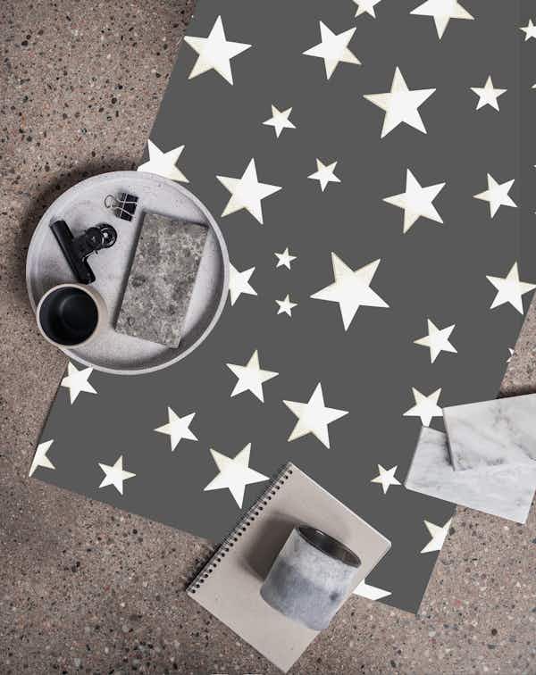Gold White Stars Wallpaper Shimmering & Elegant Happywall