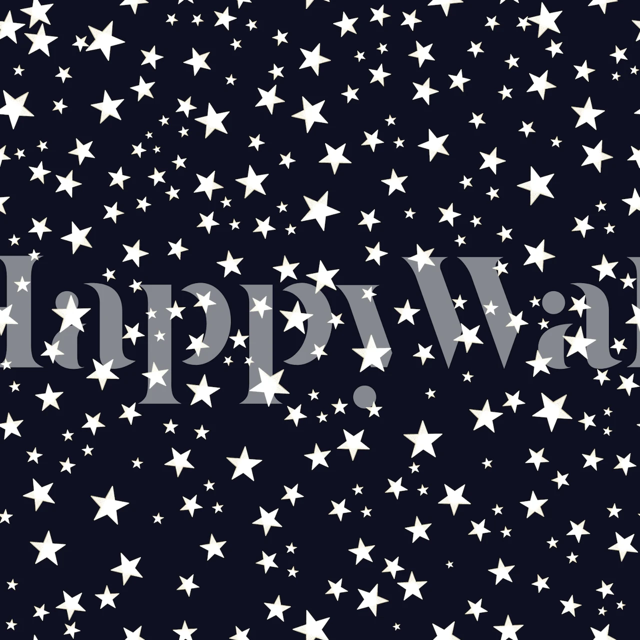 Golden and white stars on navy background wall mural