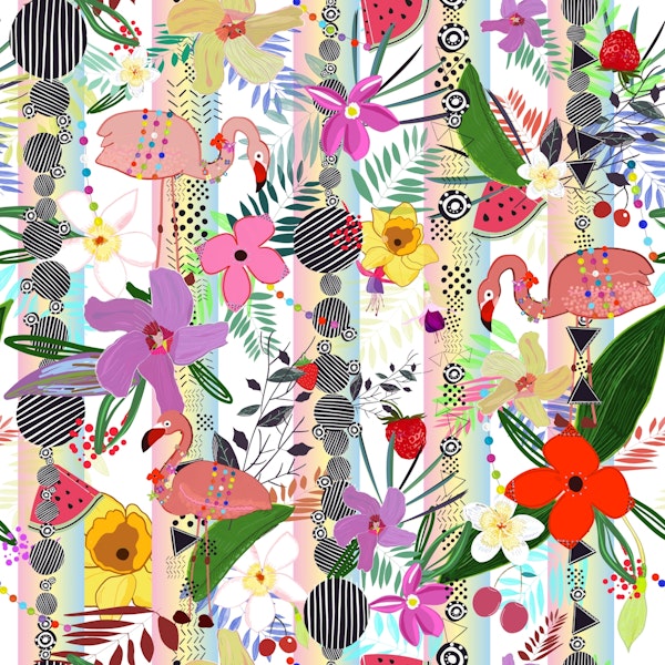 Tropical flower flamingo