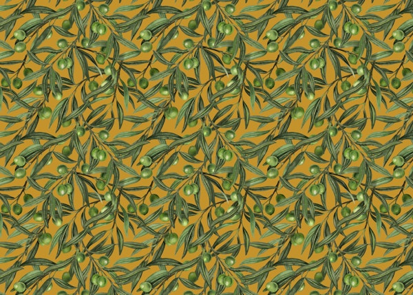 Olive branches on mustard