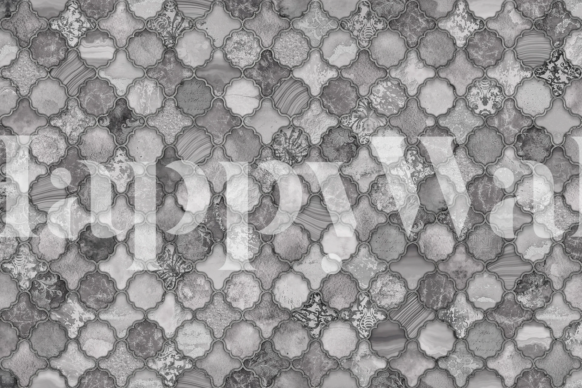 Papel de parede Shabby Chic Moroccan Tiles na sala