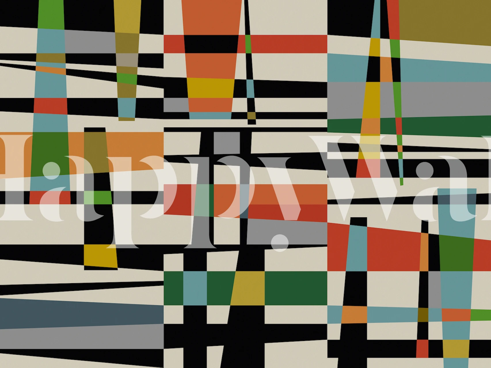 Colorful abstract geometric patterns in varied hues wallpaper