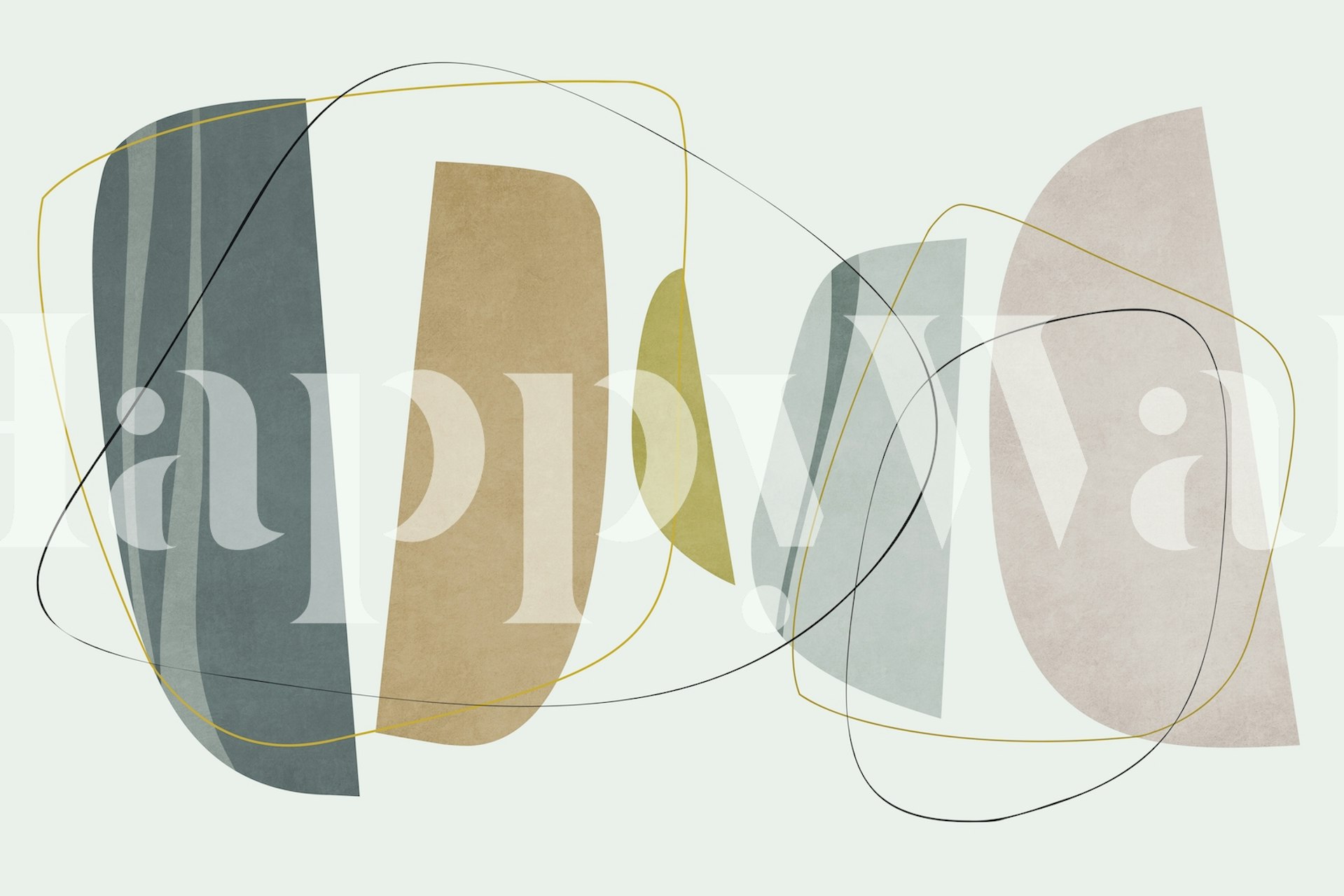 Minimalist communication wallpaper in a room