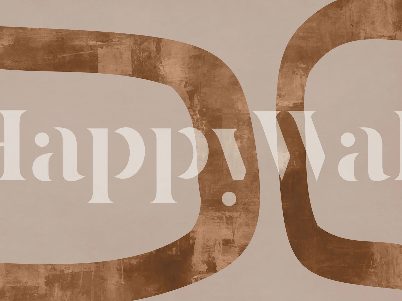 Abstract brown shapes on a beige background wallpaper