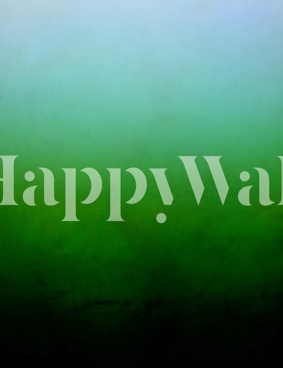 Abstrakt grønt ombre veggmaleri kalt Enlightenment 2, overgang fra mørkt til lyst