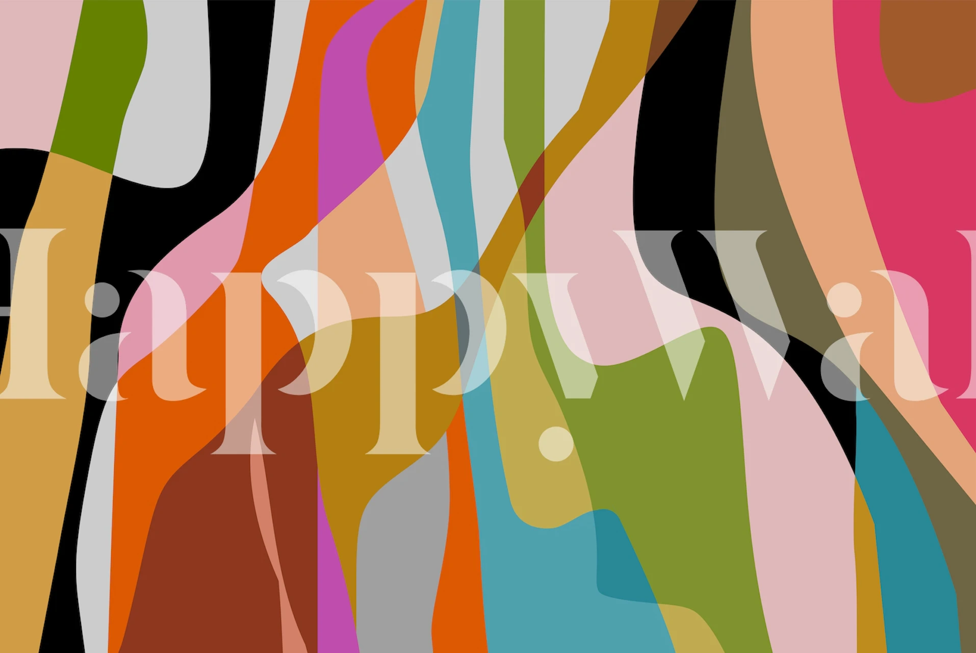 Colorful abstract waves design in bold colors wallpaper