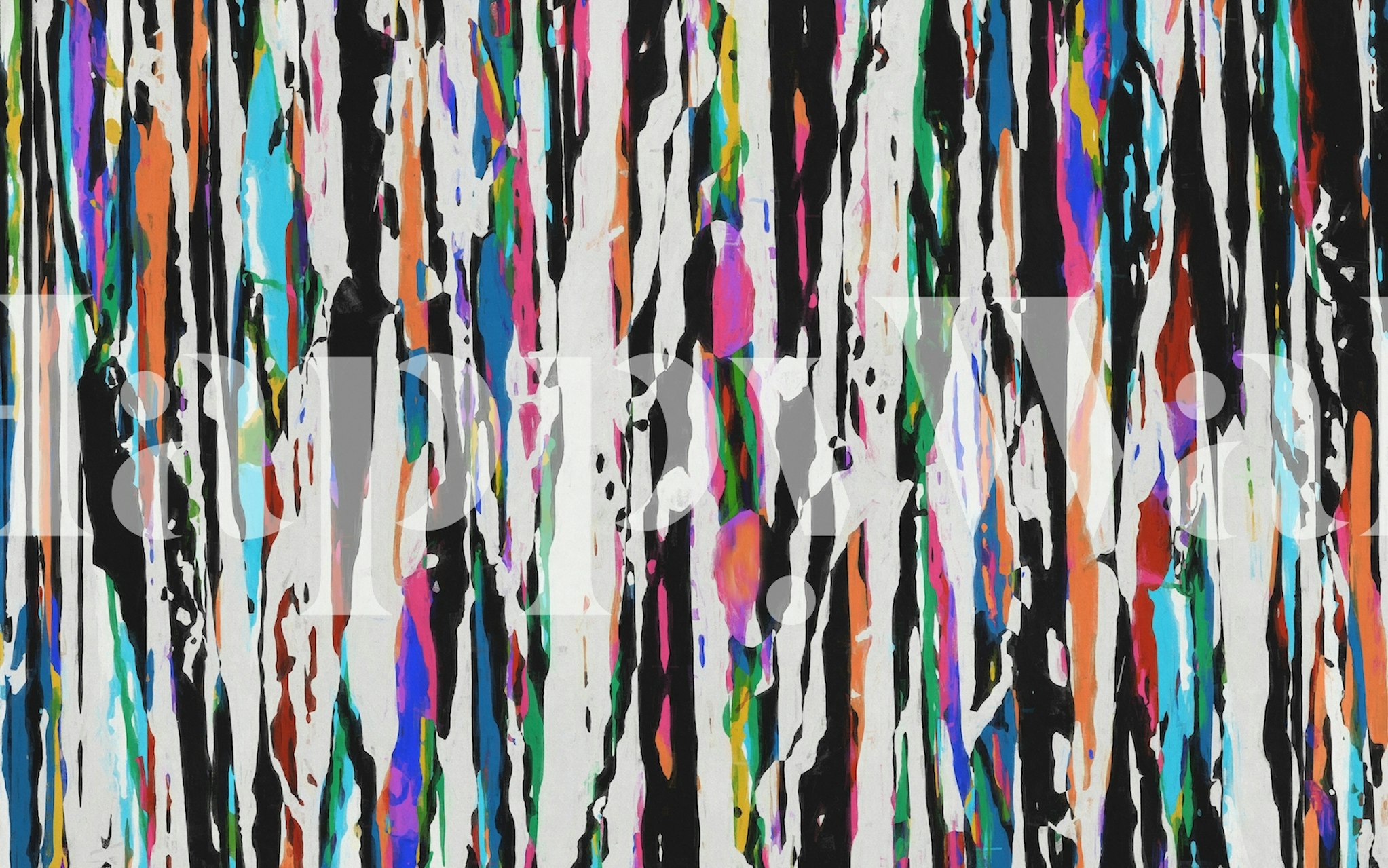 Colorful vertical abstract stripes in multiple hues wallpaper