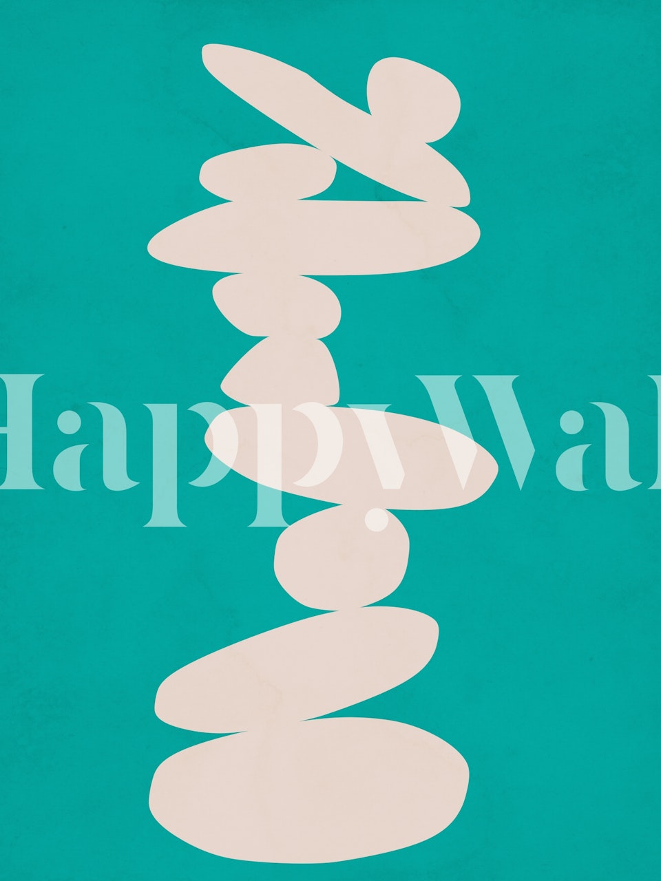 Abstract blobs in white on a turquoise background wallpaper