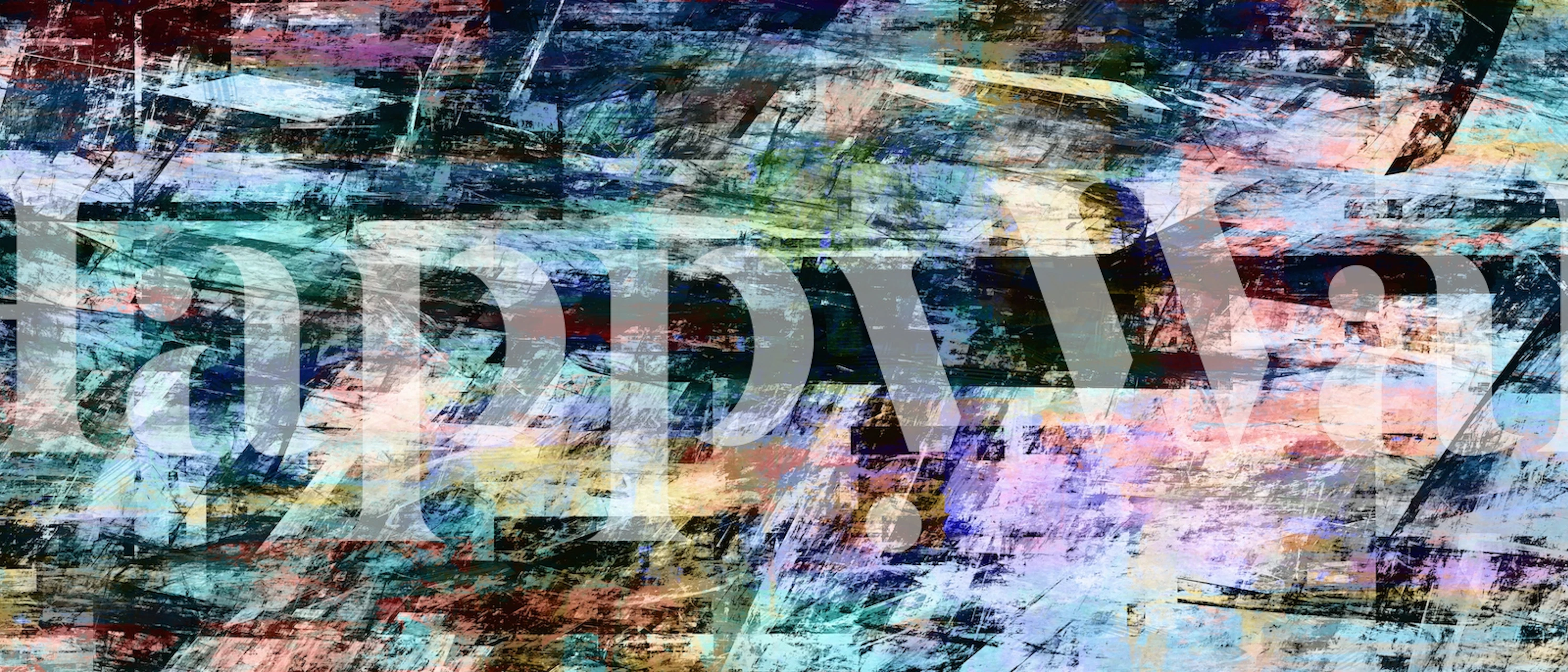 Colorful abstract brushstrokes in blue, pink, and green wallpaper