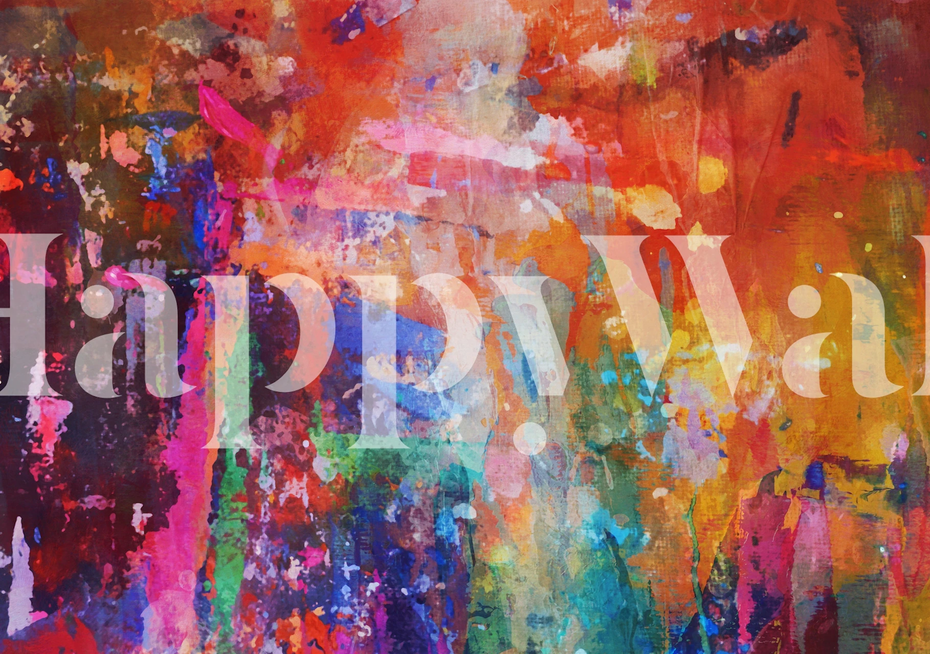 Colorful abstract brush strokes in bright hues wallpaper
