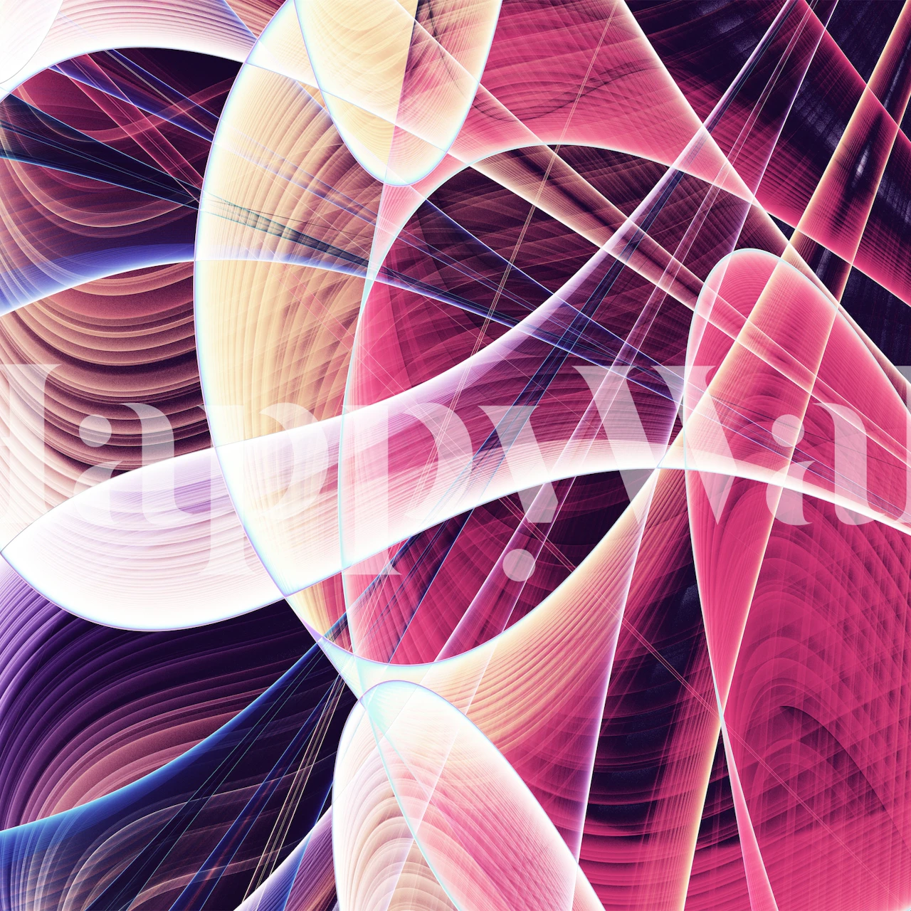 Abstract flowing lines in shades of pink and purple wallpaper