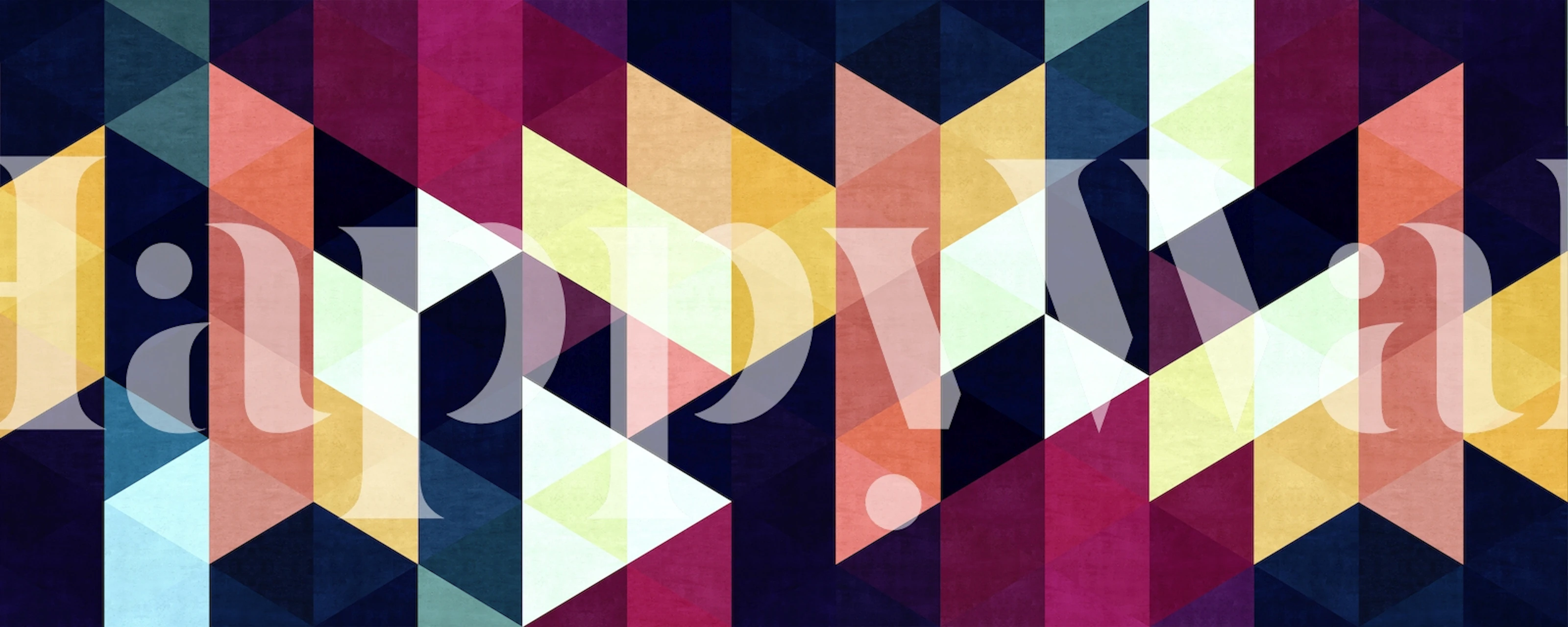 Carta da parati geometrica colorata in una stanza moderna