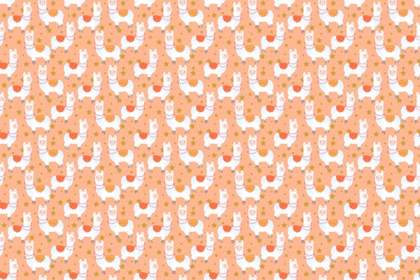 Happy Llamas on Orange