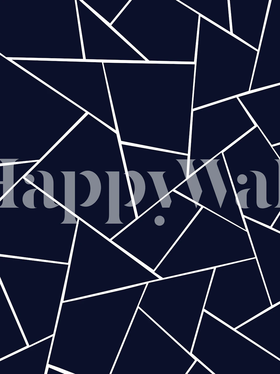 Navy blue geometric pattern with white lines wallpaper