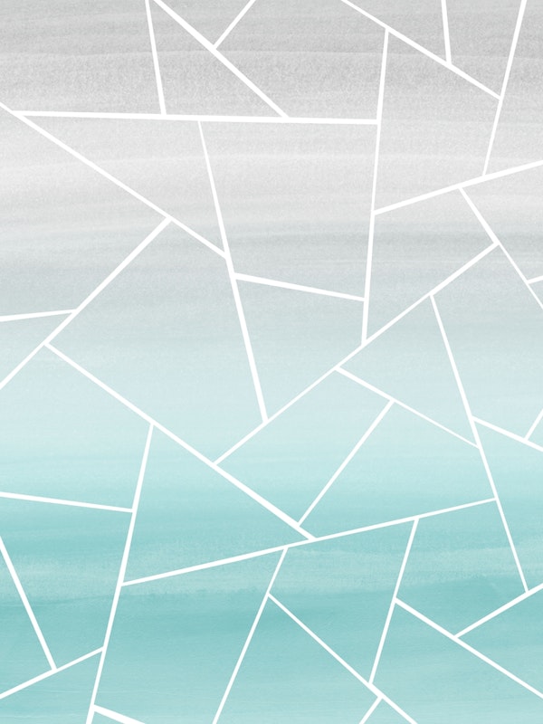 Teal Watercolor Geometric 1