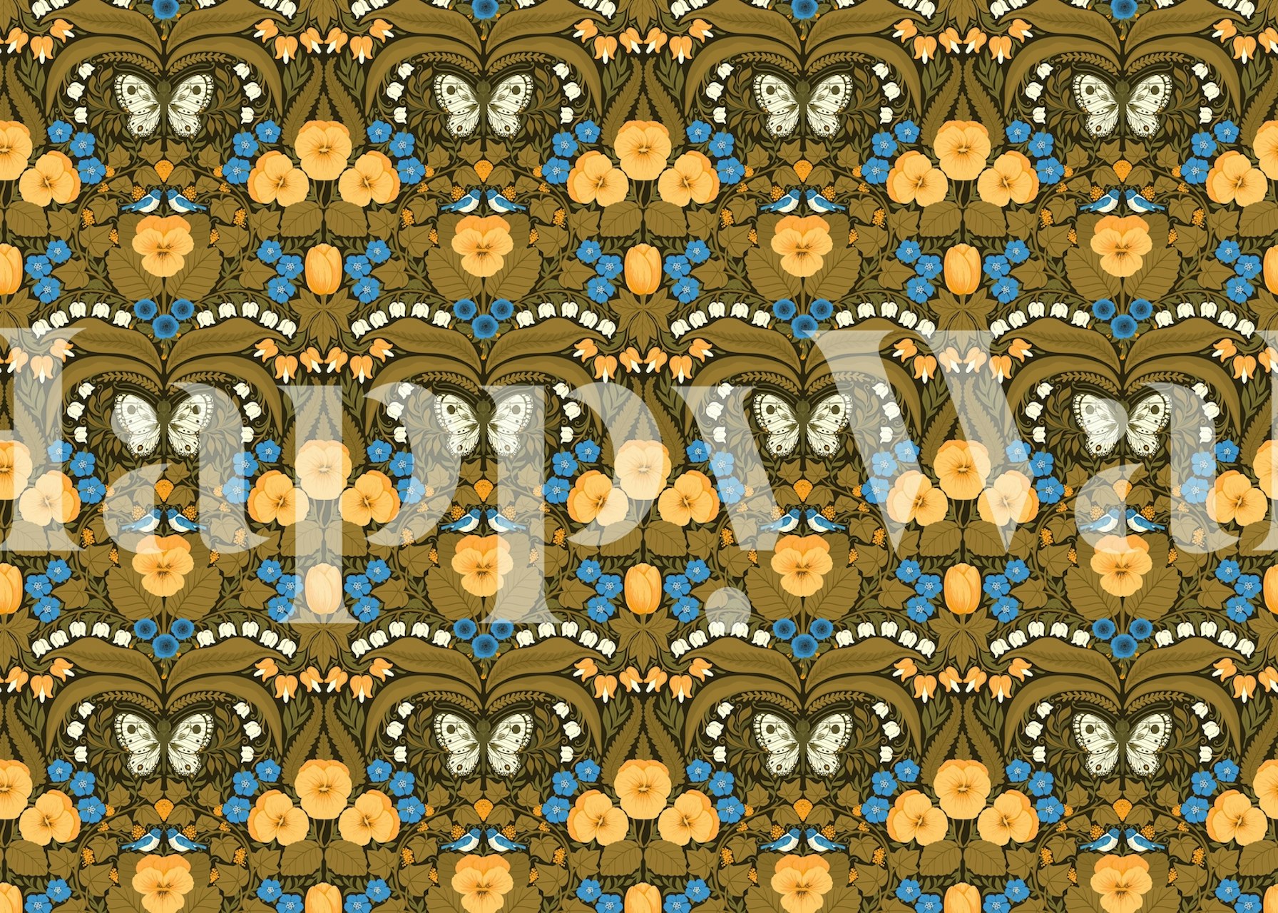 Dollhouse Garden 6 floral wallpaper design