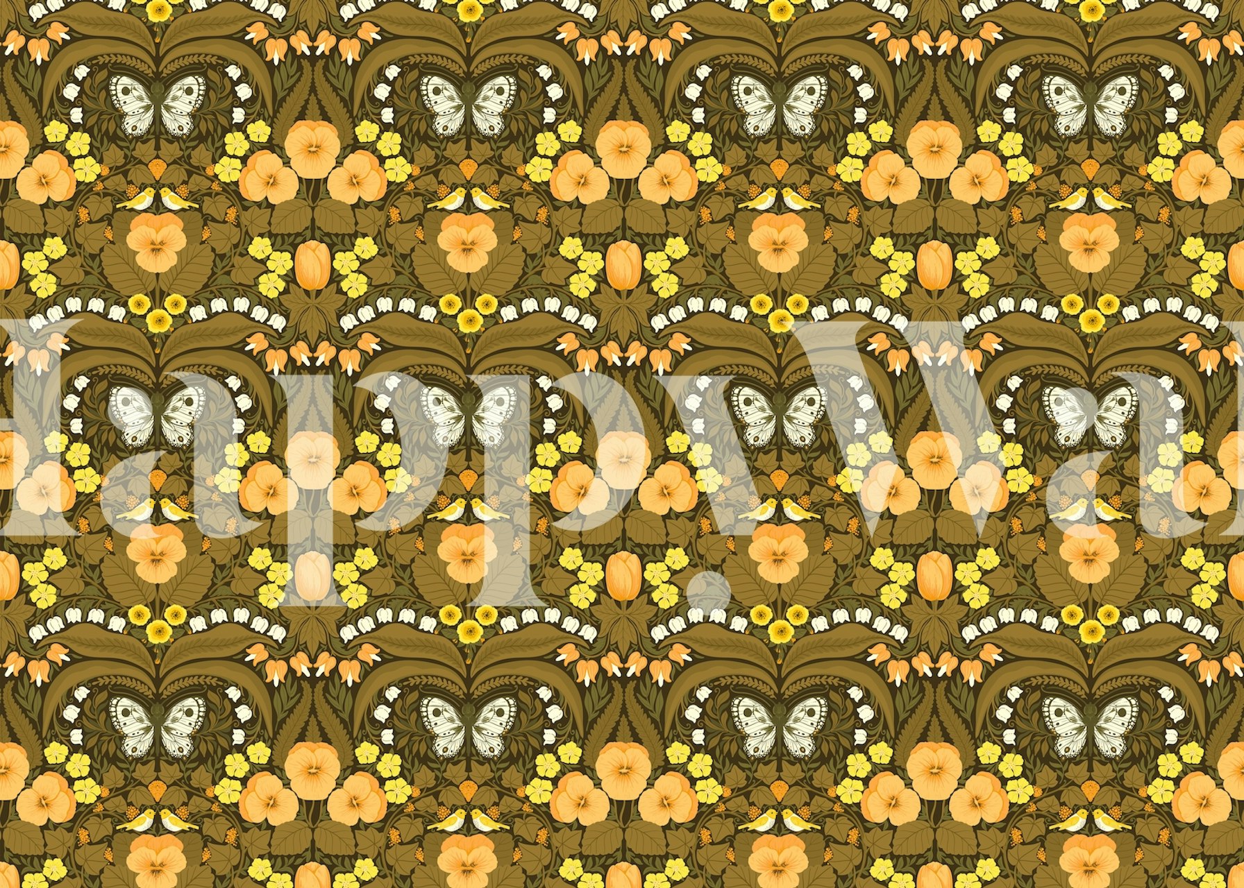 Dollhouse Garden 7 floral wallpaper pattern