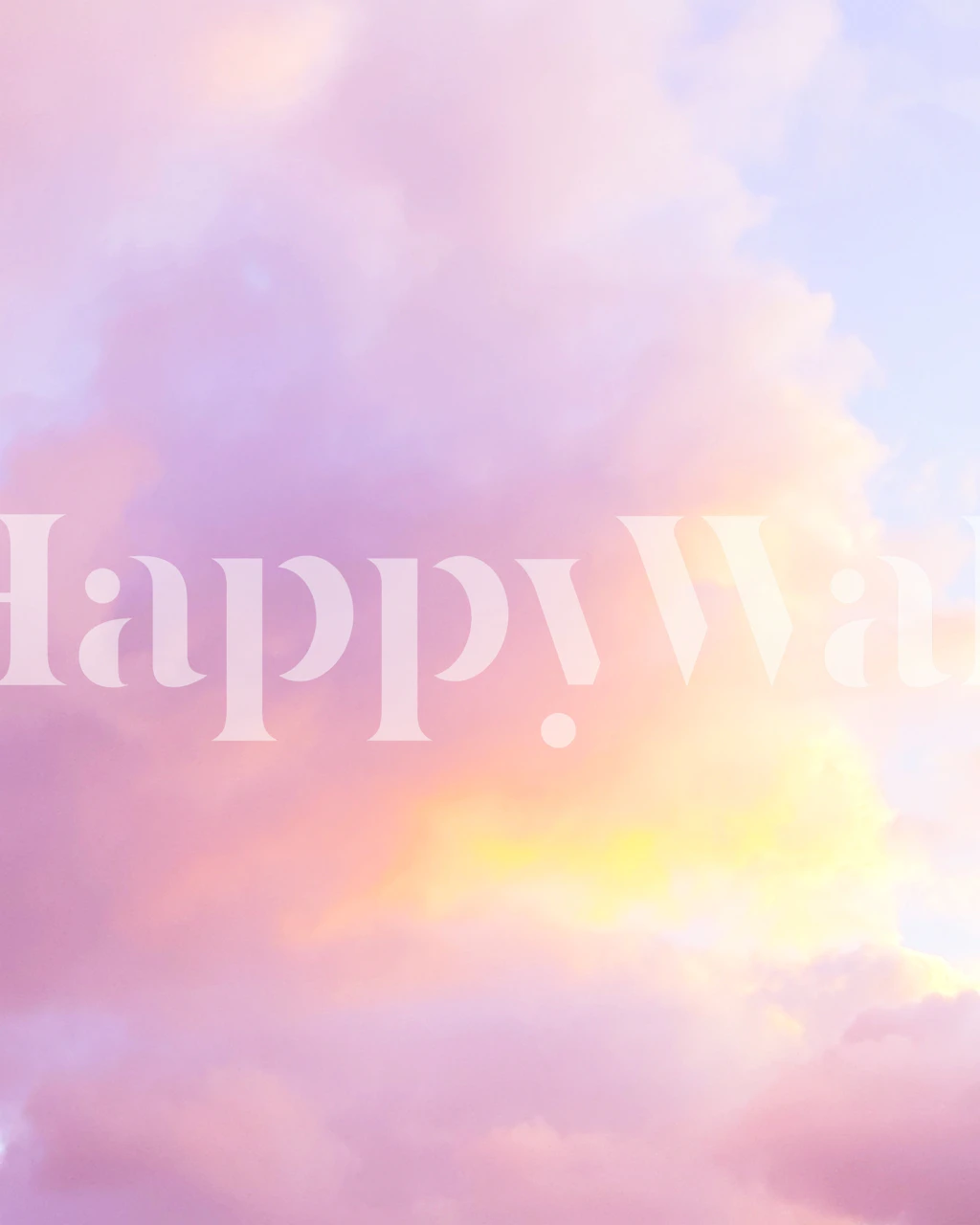 Dreamy pastel clouds wallpaper in a room