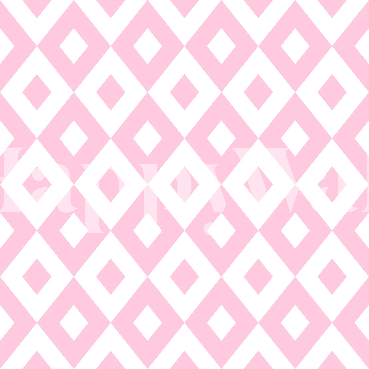 Geometric pink diamond pattern on white wallpaper