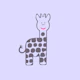 Pastel Violet Giraffe Kids Art