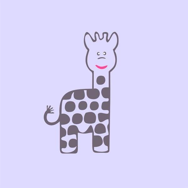 Pastel Violet Giraffe Kids Art