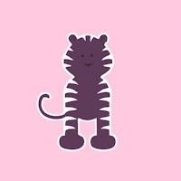 Purple Pink Kids room Tiger papiers peint