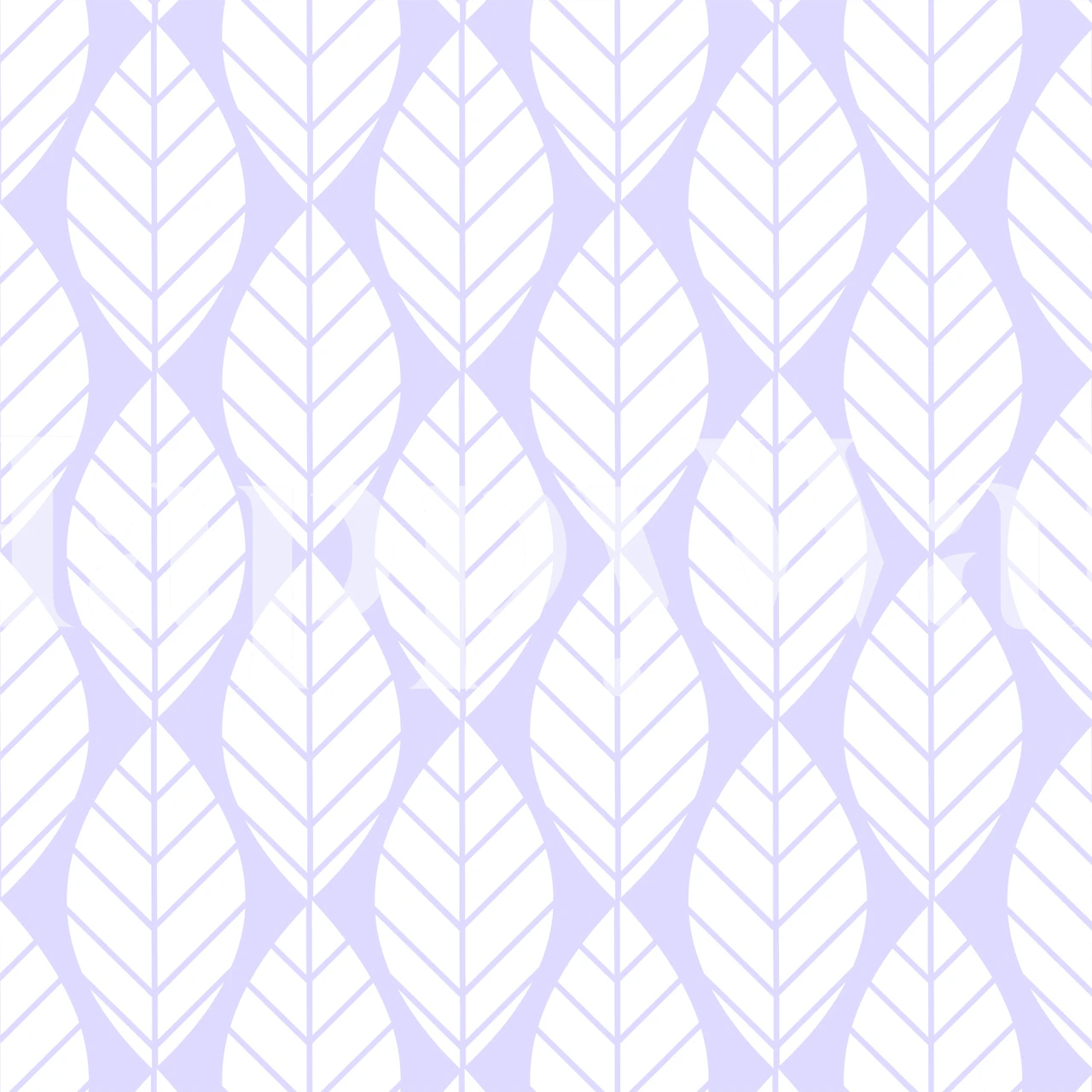 Lavender white leaves pattern wallpaper in a room