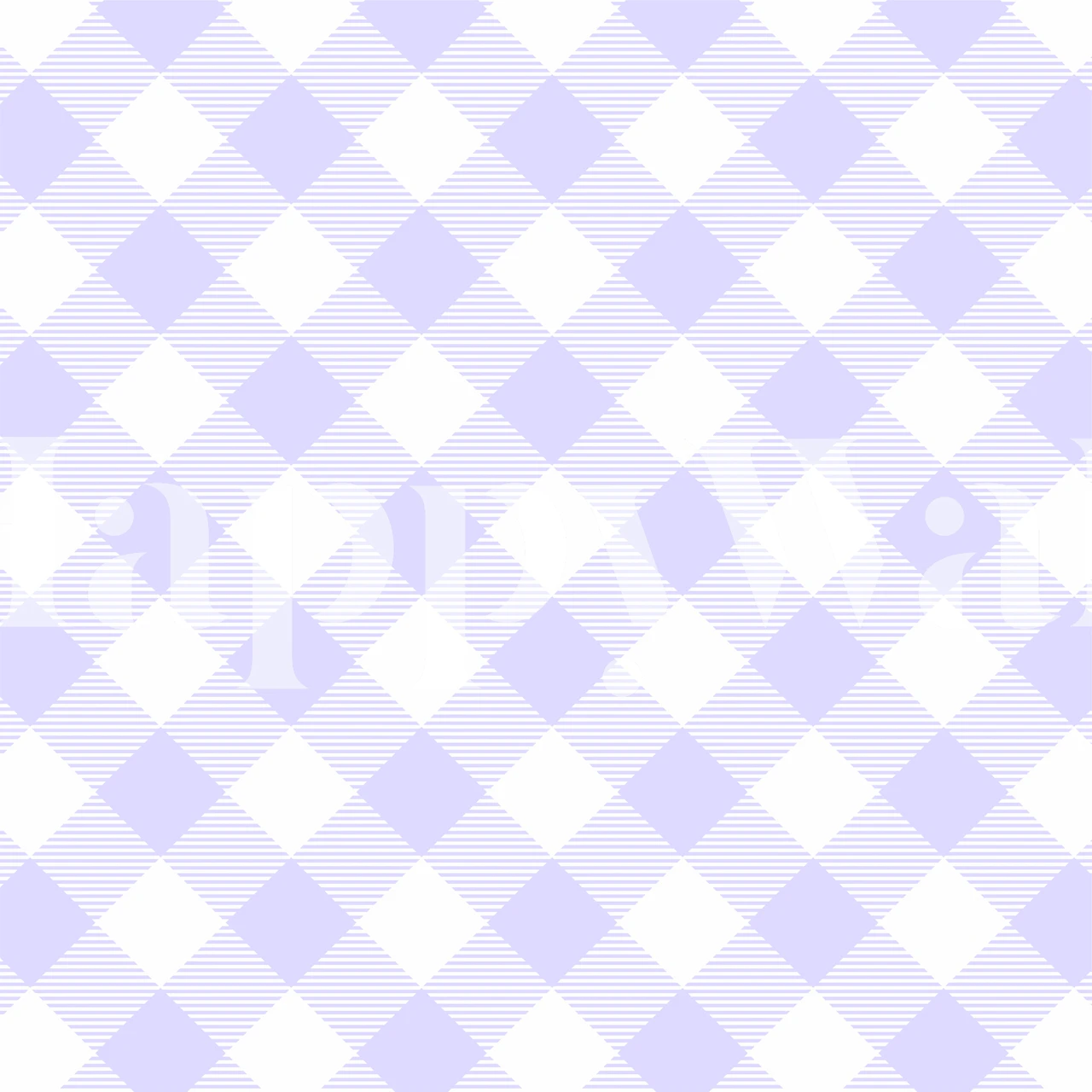 Pastel violet gingham pattern wallpaper featuring a diamond design