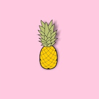 Pastel pink yellow pineapple ταπετσαρία