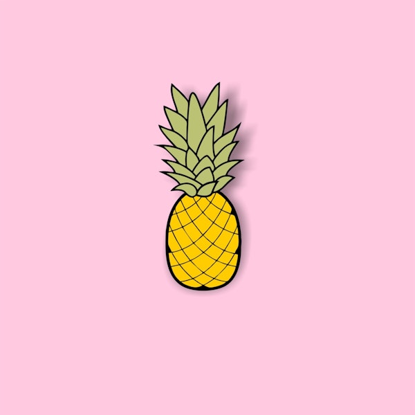 Pastel pink yellow pineapple