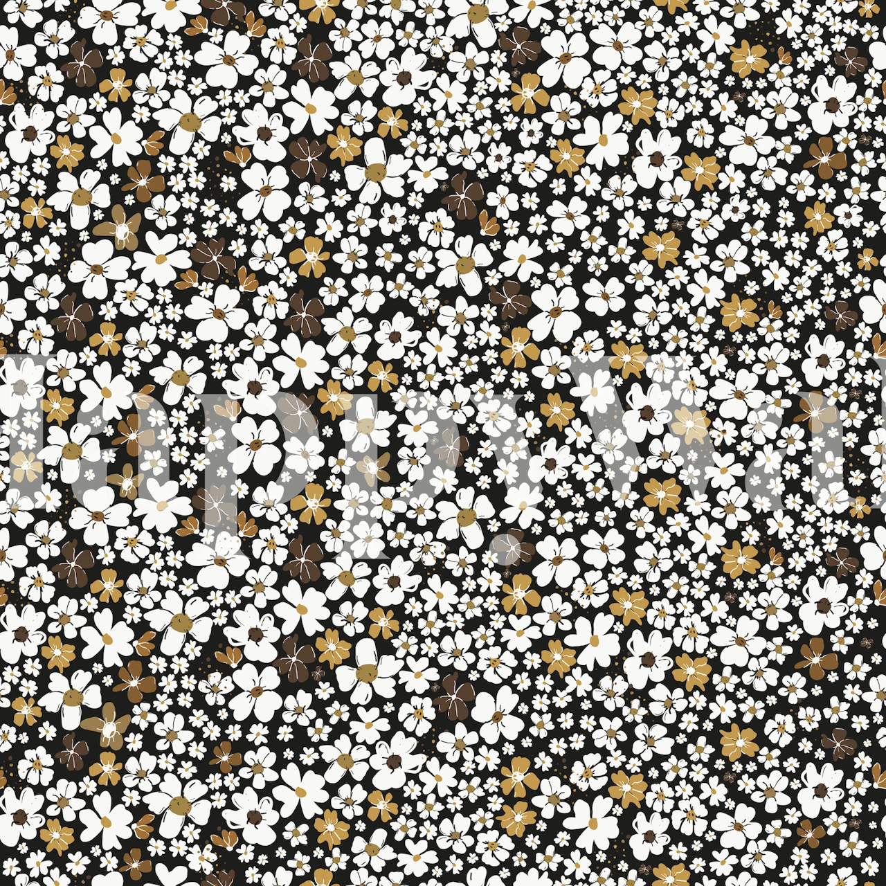 Mural de parede Daisies Ditsy com um padrão floral denso