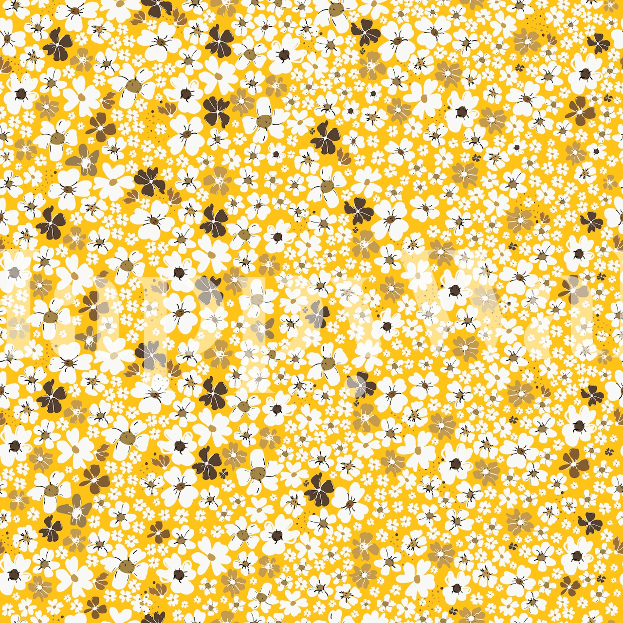 Gelbes Blumendesign in einem Raum