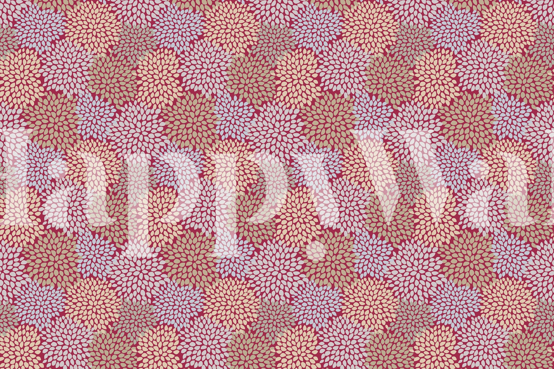 Viva Magenta 02 Blumen-Tapete in einem Zimmer