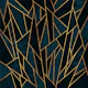 Deep Teal Blue Abstract Mosaic