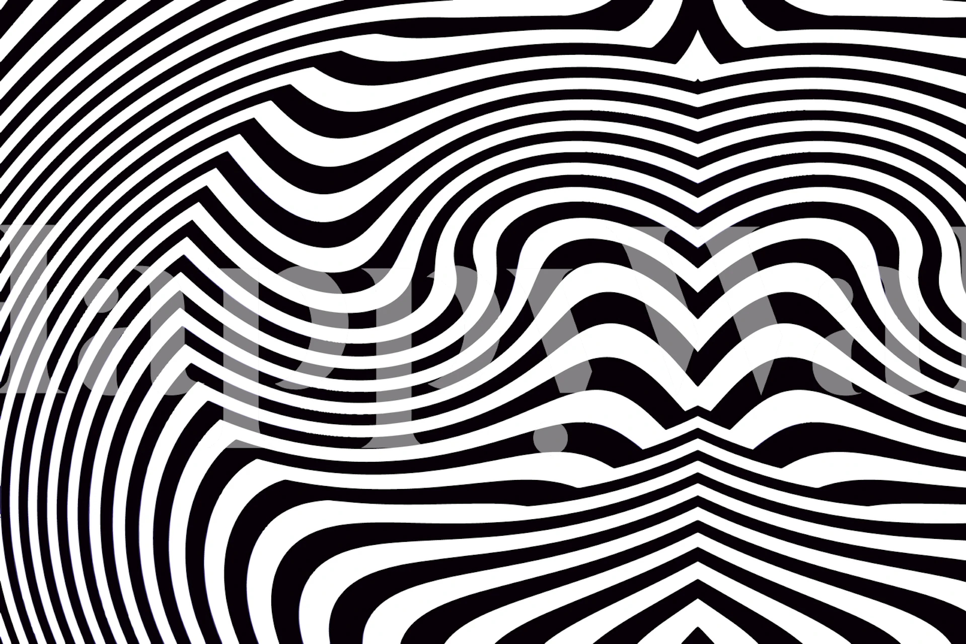 Stunning Black and White Optical Illusion Wallpaper design for interior walls