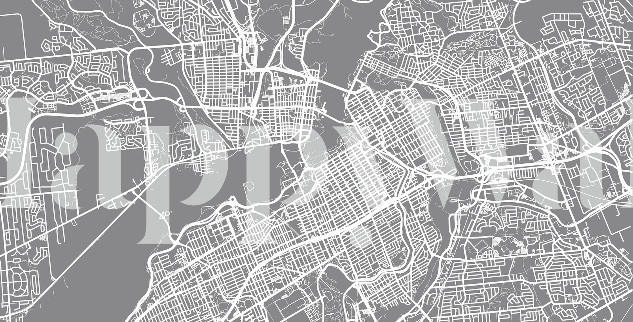 Ottawa city map in white lines on a gray background wallpaper