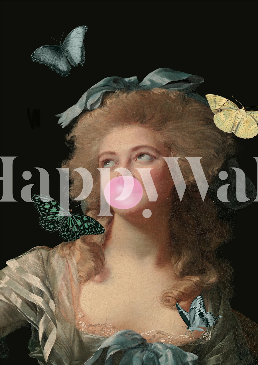 Butterfly Madame II behang in een stijlvolle kamer