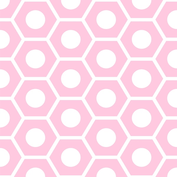 Hexagon white pink pattern