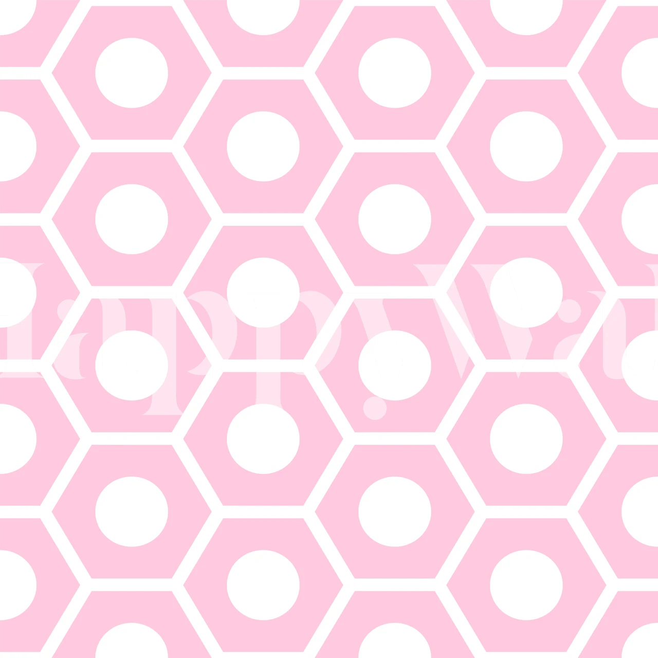 Papier peint Hexagon white pink pattern dans une pièce