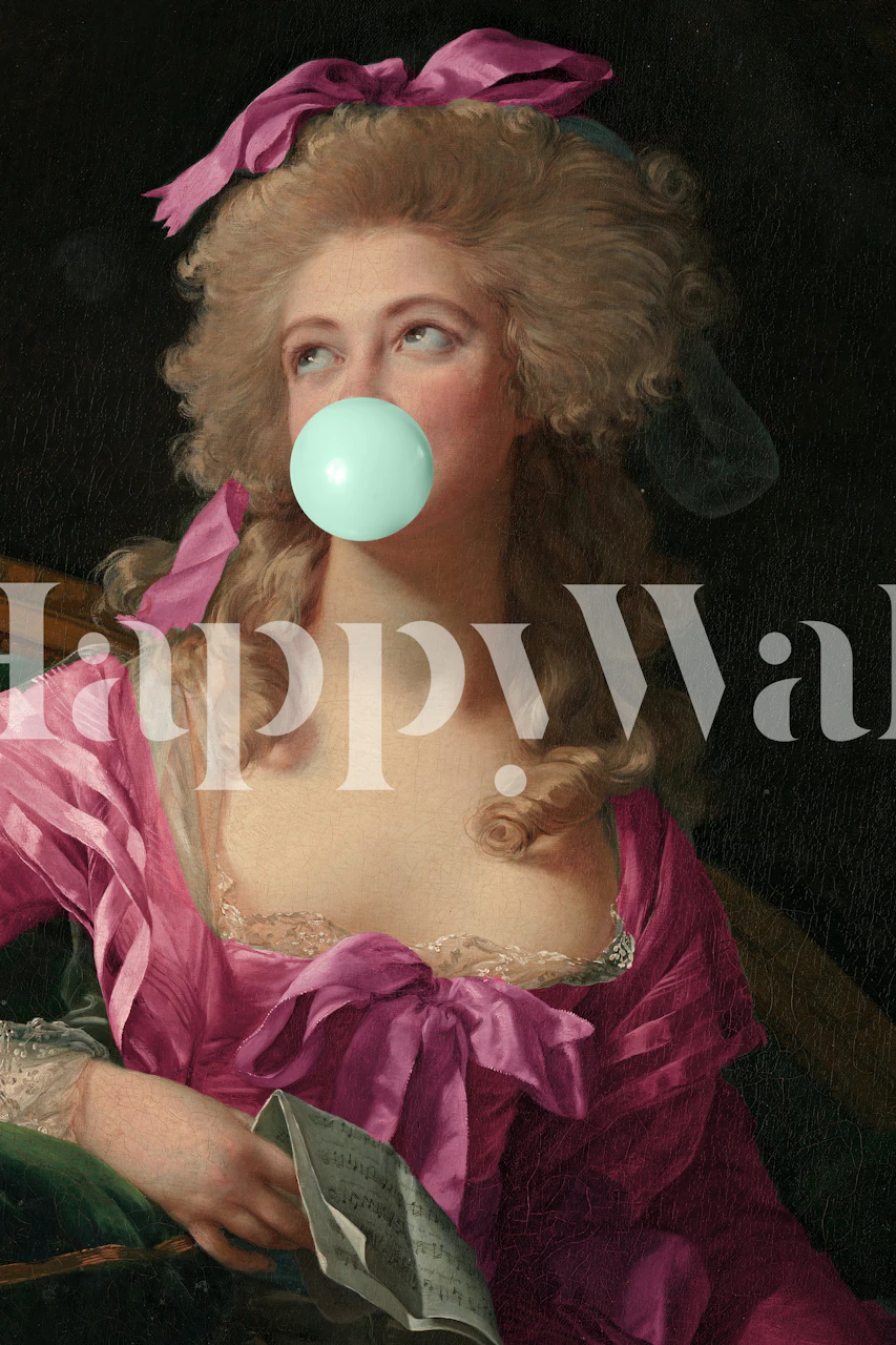 Pink and Mint Bubble-Gum Tapete in einem Zimmer