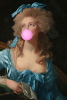 Blue and Pink Lady papiers peint