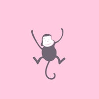 Pastel Pink Monkey Kids Wall tapete