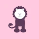 Pastel Pink Lion Print