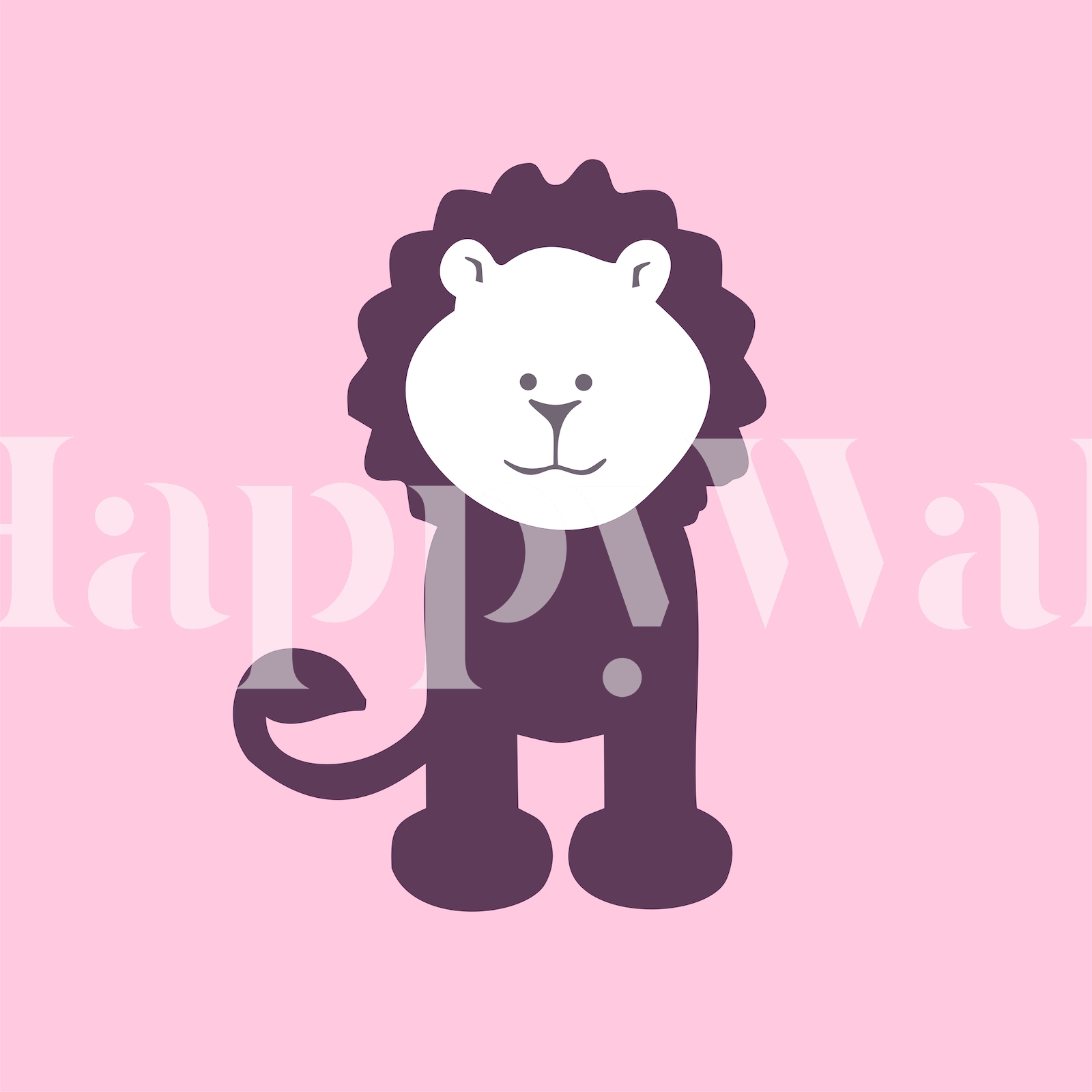 Pastel Pink Lion Print Wallpaper | Happywall