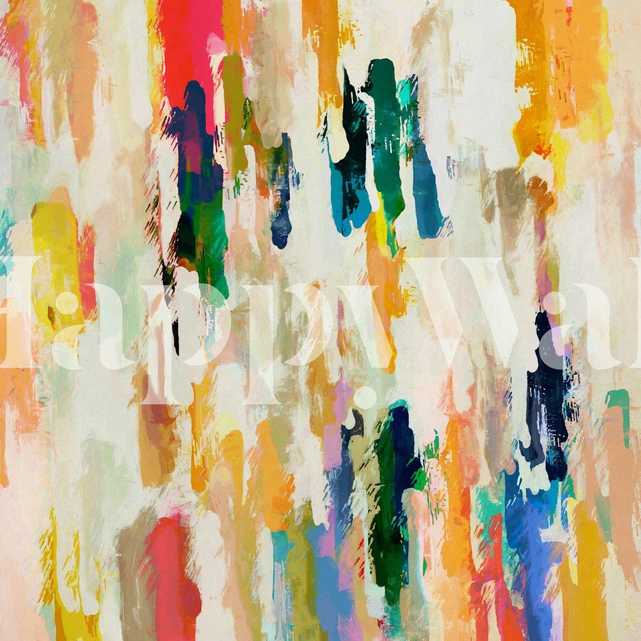 Colorful abstract brush strokes in vibrant palette wallpaper