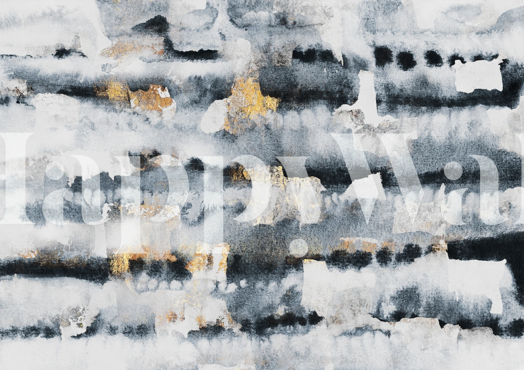 Black and white stripes with gold accents wallpaper