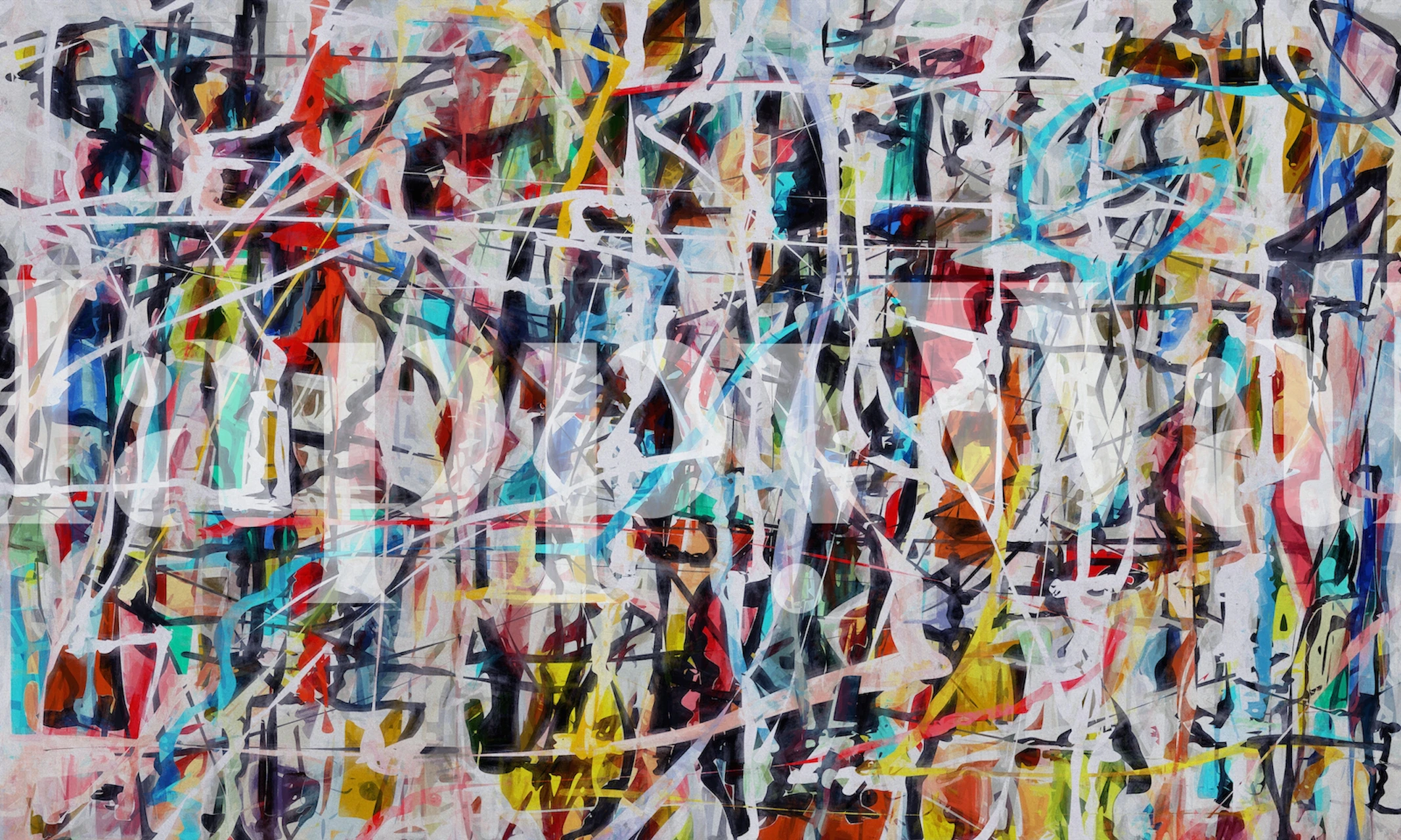 Colorful abstract pattern with dynamic brush strokes wallpaper